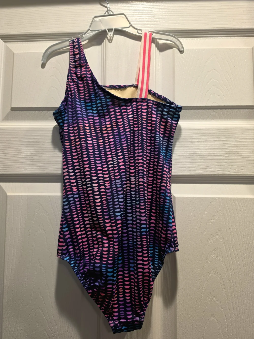 Lands' End  Bathing Suit -- Girls' one-shoulder one-piece swimsuit